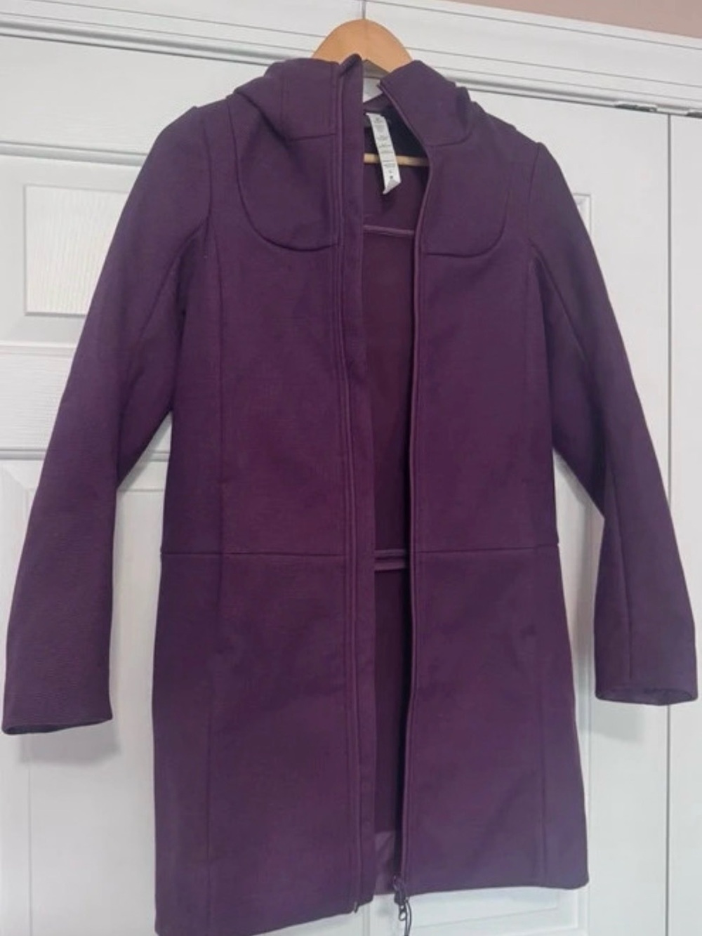 Lululemon City Softshell Coat Plum purple wind / rain Tweed Jacket Size 2